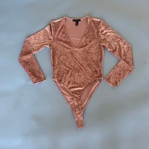 Velvet blush pink bodysuit